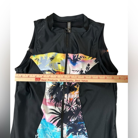 Torrid Swimsuit Women's Size L (0) Black/Palm Trees One-Piece Rashguard Zip - Picture 7 of 12
